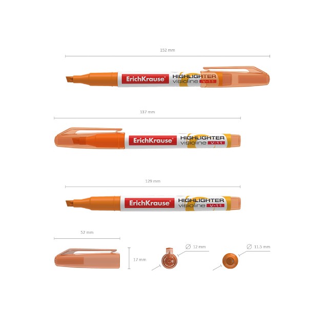 Маркер-выделитель оранжевый EK Visioline V-11 Neon Превью 1