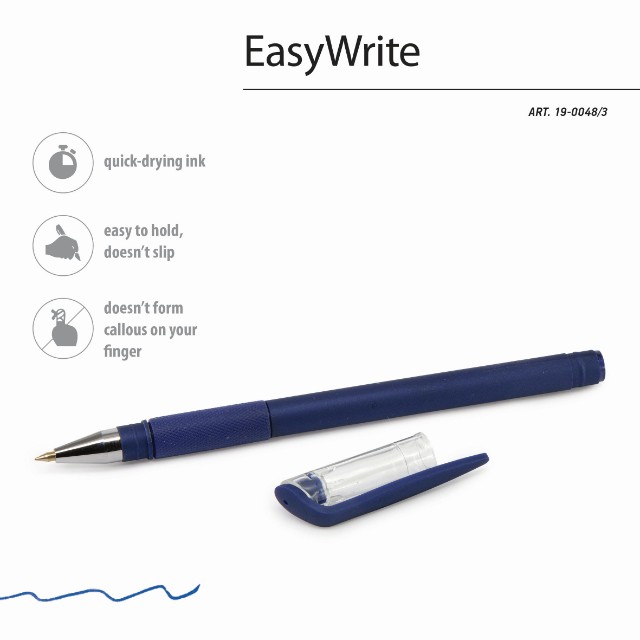 Ручка шариковая синяя BV EasyWrite original синий под персонализацию