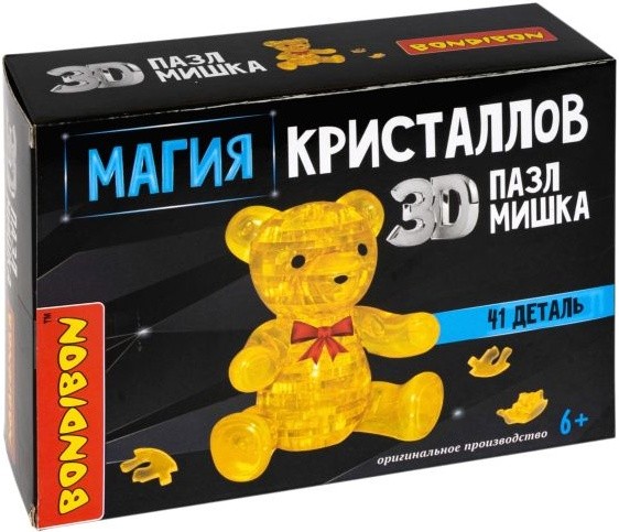 Пазл 3D Магия кристаллов Мишка 41 дет