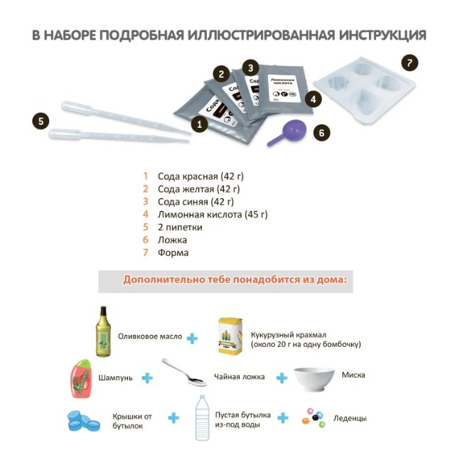 Набор для исследования Юный химик Мини-лаборатория Бомбочки для ванны Превью 8