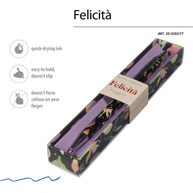 Ручка подар шар BV Felicita синяя 0,7мм Ботаника Превью 1