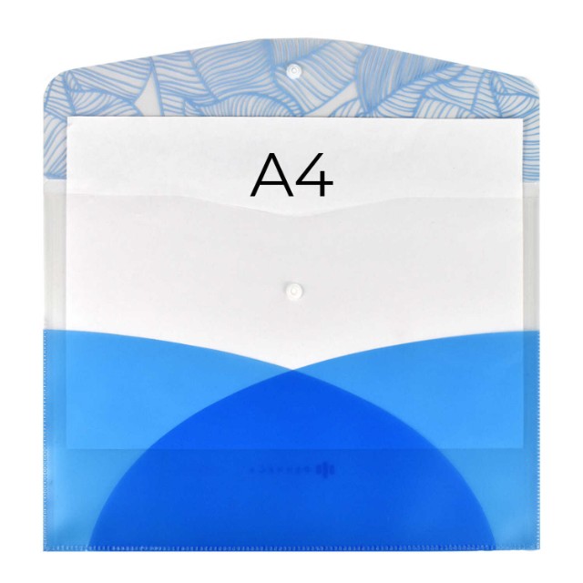 Папка-конверт А4 с рис Голубые листья + карман-уголок Превью 5