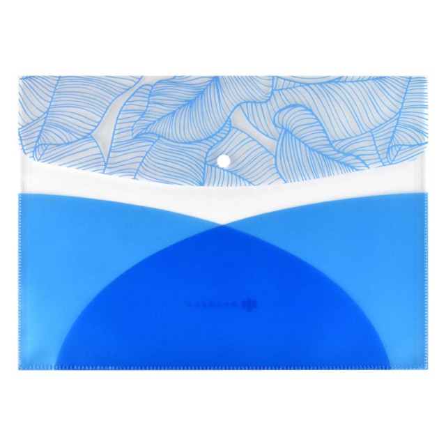 Папка-конверт А4 с рис Голубые листья + карман-уголок Превью 0