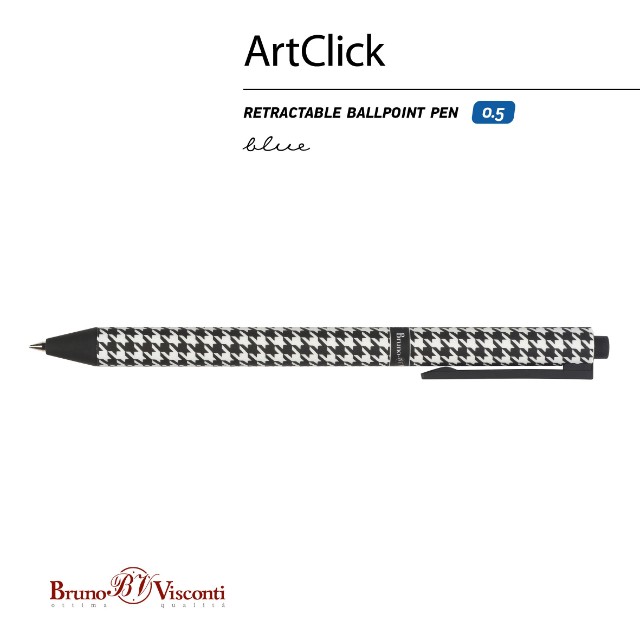 Ручка шариковая синяя BV ArtClick Модный паттерн 0,5мм авт Превью 2