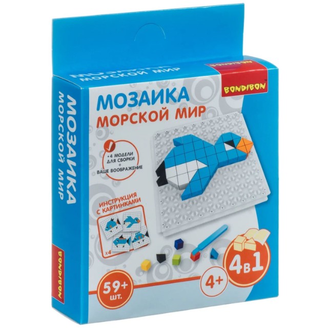 Игра Мозаика 4 в 1 Морской мир 59 дет.